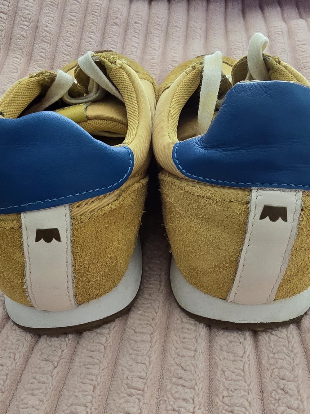 EUC Birdies Yellow Sneakers with Blue Heel Detail - Picture 5 of 9